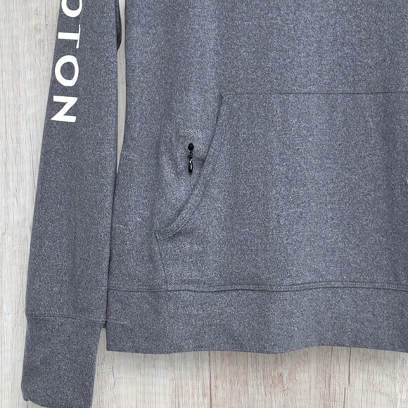 Peloton Gray Performance DreamBlend Hoodie Pullover Logo Sweatshirt M - Picture 2 of 3
